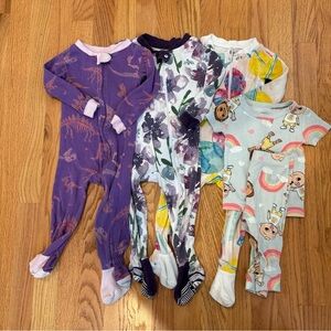 Lot of Baby Girl‎ Pajamas (3 sleepers and 1 matching set!) - all gently used!